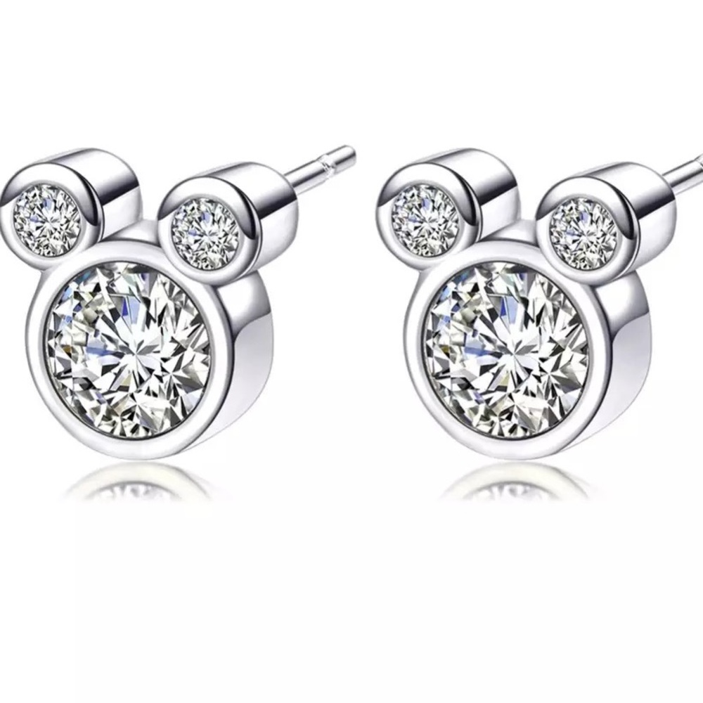 Mickey Mouse Stud Earrings Silver